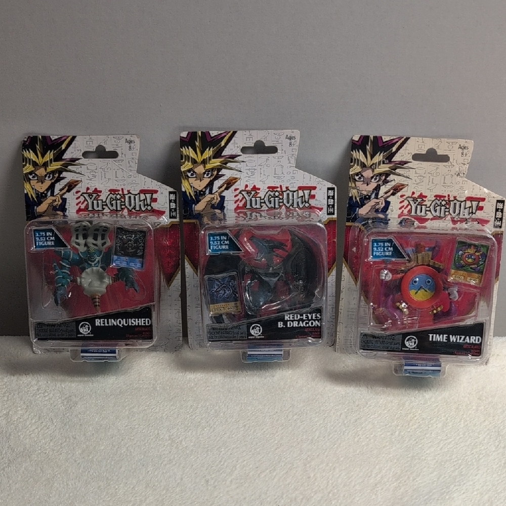 Yu-Gi-Oh! Action Figures Set  Relinquished, Red-Eyes B. Dragon And Time Wizard